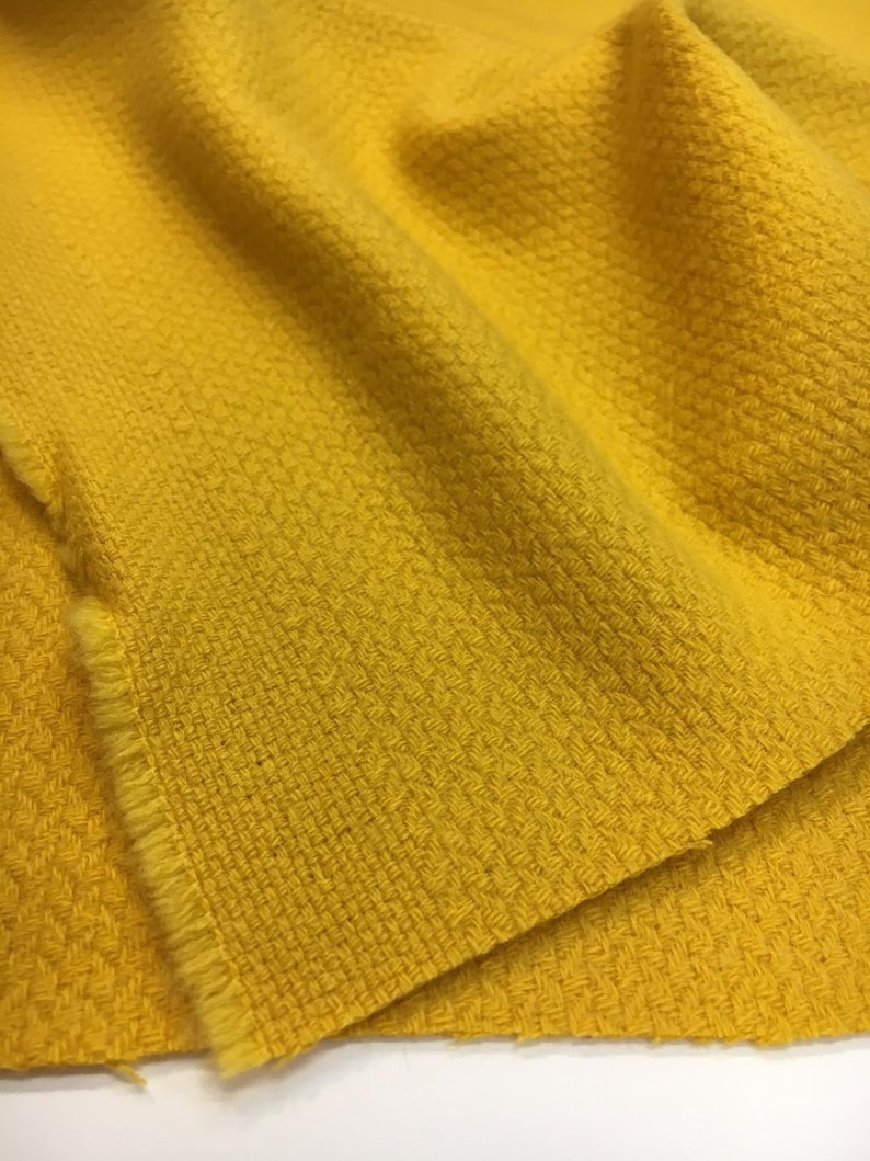 Yellow Boucle Wool Fabric by Ungaro textured tweed for coat by 12 yard suit