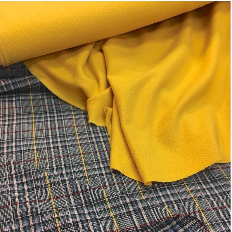 Yellow Boucle Wool Fabric by Ungaro textured tweed for coat by 12 yard suit