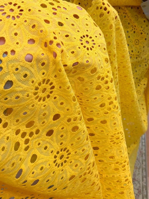 yellow lace fabric