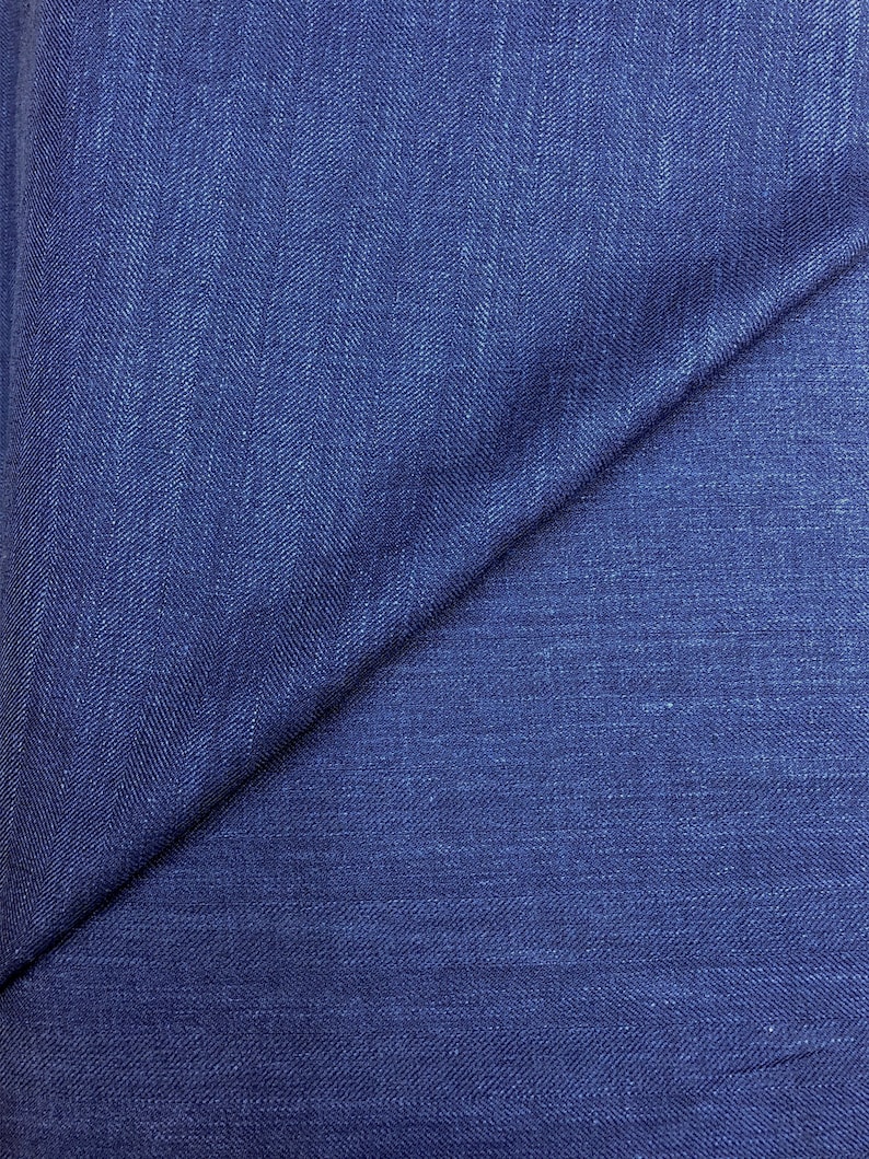 Denim Blue LORO PIANA Suiting Fabric Wool Silk Linen | Etsy