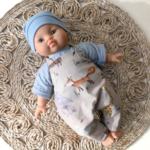 Dungarees for Minikane Soft Body 28cm Baby Doll Romper 11 inch, Outfit for Doll, Handmade in U