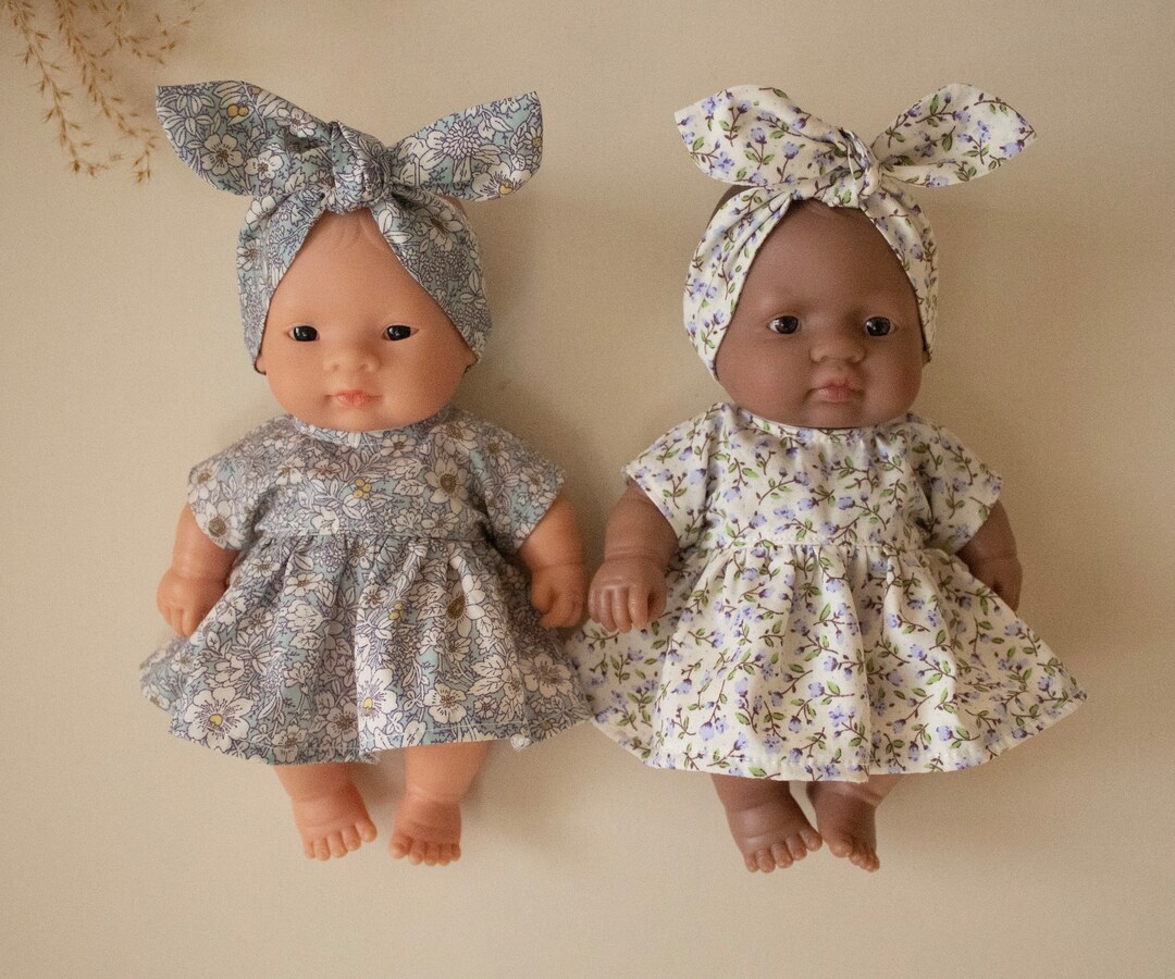 Miniland Recycled Knitwear Set For 32 Cm Dolls - Dress And Headband In Beige, Eco-Friendly Doll Clothes - View #11