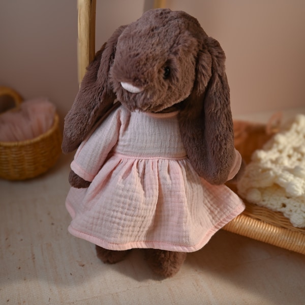 Clothes for Jellycat Rabbit 30cm, Dress for Bunny 30cm, Handmade in UK