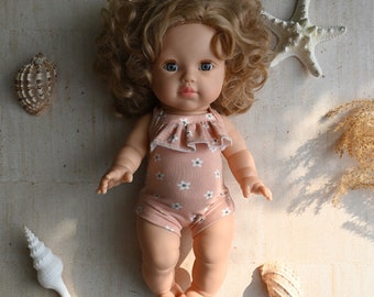 Swimsuit for Minikane Doll 34cm and Paola Reina, Daisy swimsuit, Handmade in UK