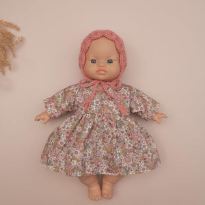 Dress for Minikane Soft body Doll 28cm , Clothes Dolls outfit, Dress, Headband Handmade in UK
