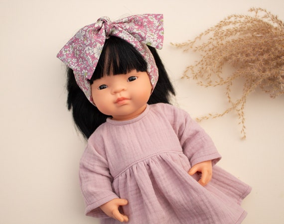 Minikane 34cm Miniland Doll 38cm Cotton Dress Handmade in UK