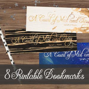 A Court of Mist and Fury - 8 printable bookmarks - Night Court - incl low ink versions - A Court of Thorns and Roses series - PDF Download
