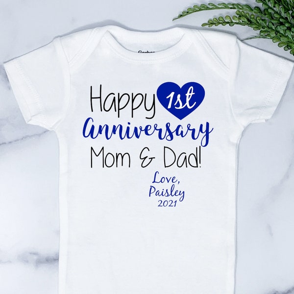 First Anniversary Gift for Him, Anniversary Gifts, Custom Baby Onesie ®,