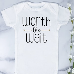 Worth the Wait Onesie ®, Pregnancy Announcement, Expecting Mom Gift, image 1