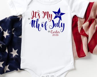 Personalized 4th of July Onesie ®, Fourth of July Baby Outfit