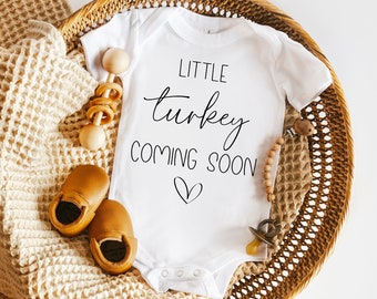 Little Turkey Coming Soon, Fall Pregnancy Announcement, Thanksgiving Baby Announcement,