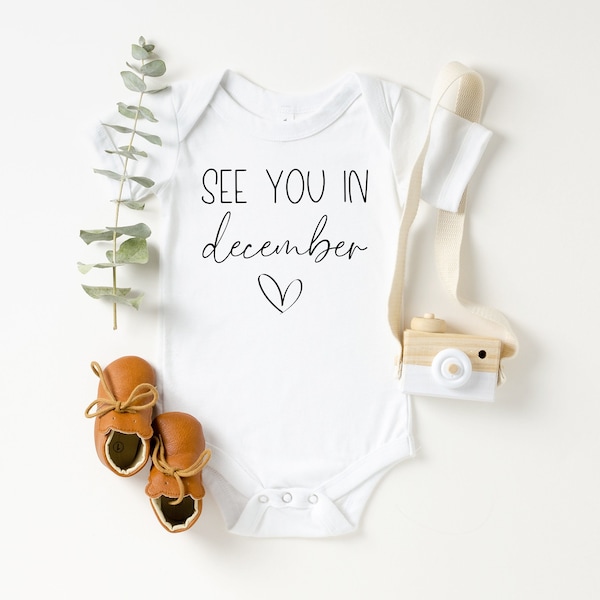 See You in December, Pregnancy Announcement, Baby Onesie ®, Baby Announcement,