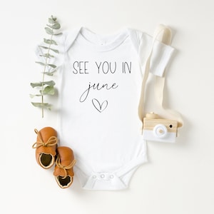 See You in June, Pregnancy Announcement, Baby Onesie ®, Baby Announcement,