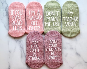 Teacher Gifts, Funny Socks, Back to School, Gifts for Teachers, Teacher Christmas Gift,