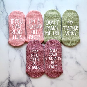 Teacher Gifts, Funny Socks, Back to School, Gifts for Teachers, Teacher Christmas Gift,