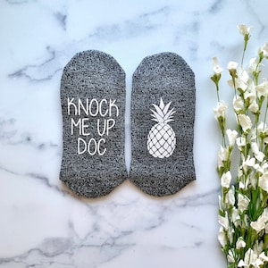 IVF Socks, IVF Gifts, Transfer Day, Mommy to Be, Knock Me Up Doc