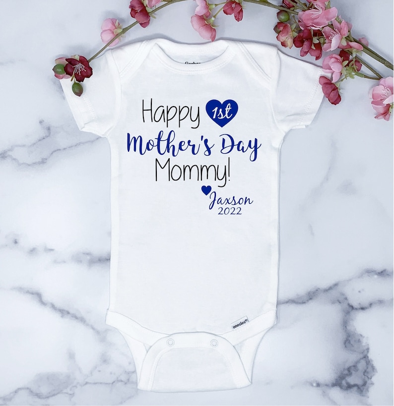 Happy Mothers Day Onesie ®, Baby Boys Mothers Day Onesie ®, Boys Mothers Day Bodysuit, Mothers Day Onesie ® for Boys, Baby Mothers Day image 1