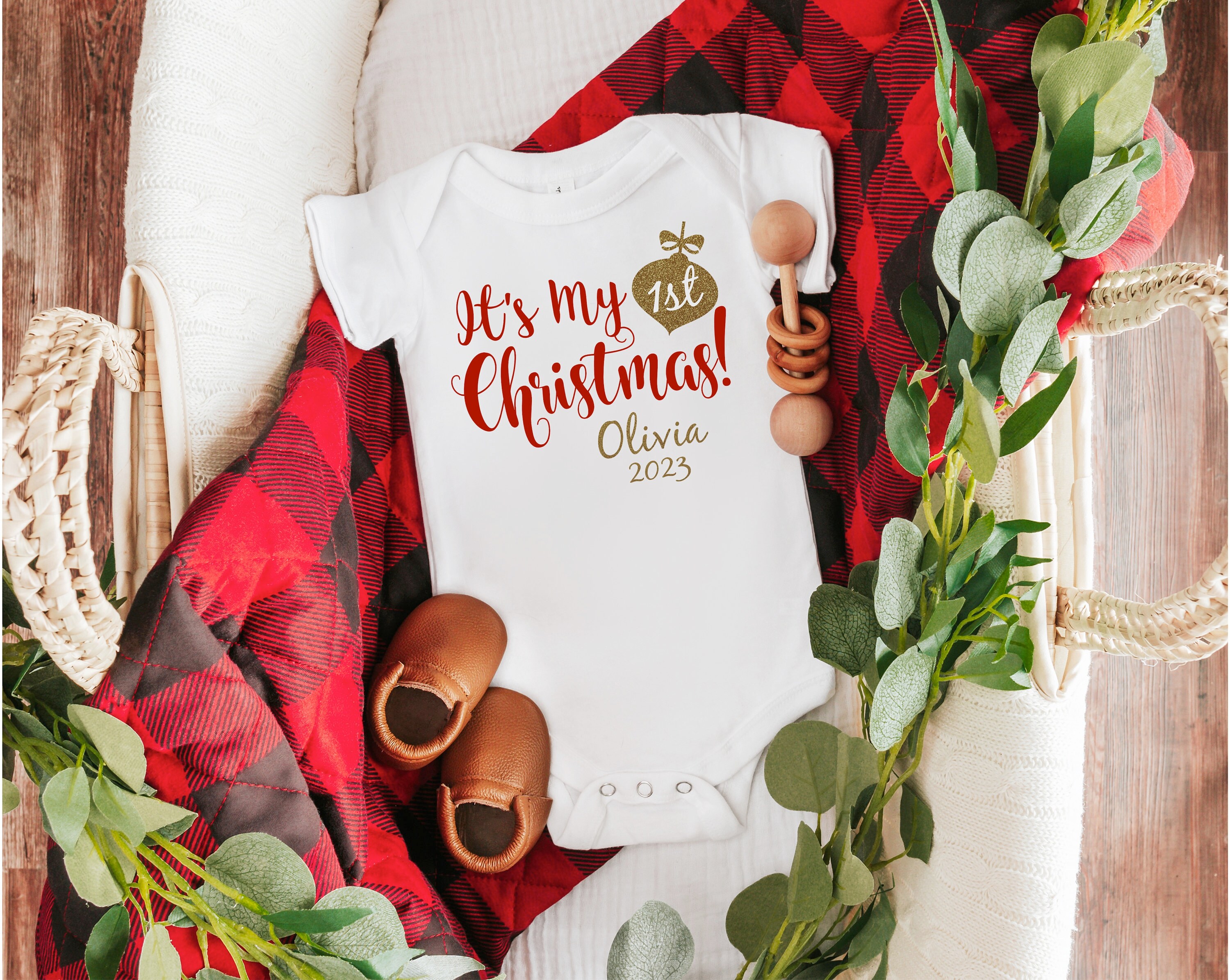 My First Christmas Outfit Babys First Christmas Personalized Gift Babygirl Clothes New Born Baby Clothes Etsy