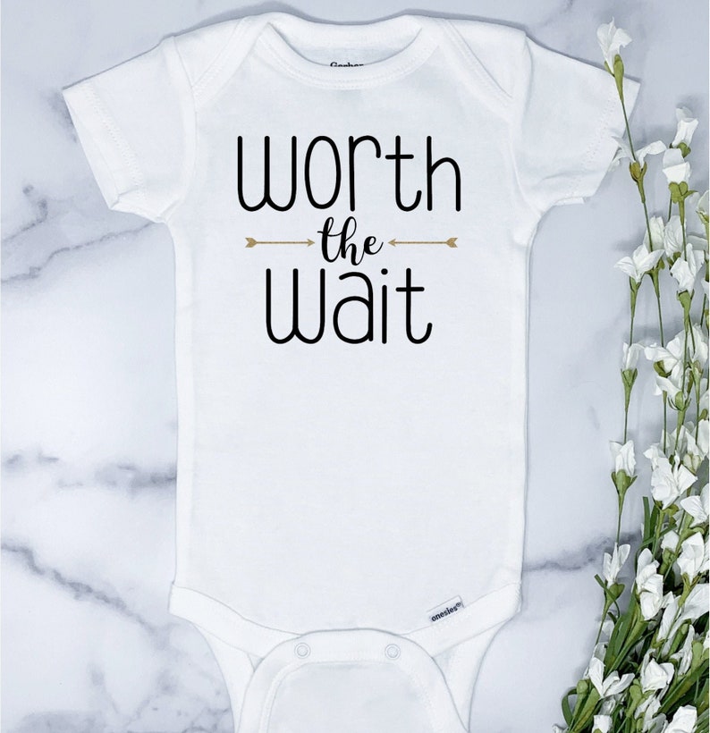 Worth the Wait Onesie ®, Pregnancy Announcement, Expecting Mom Gift, image 1