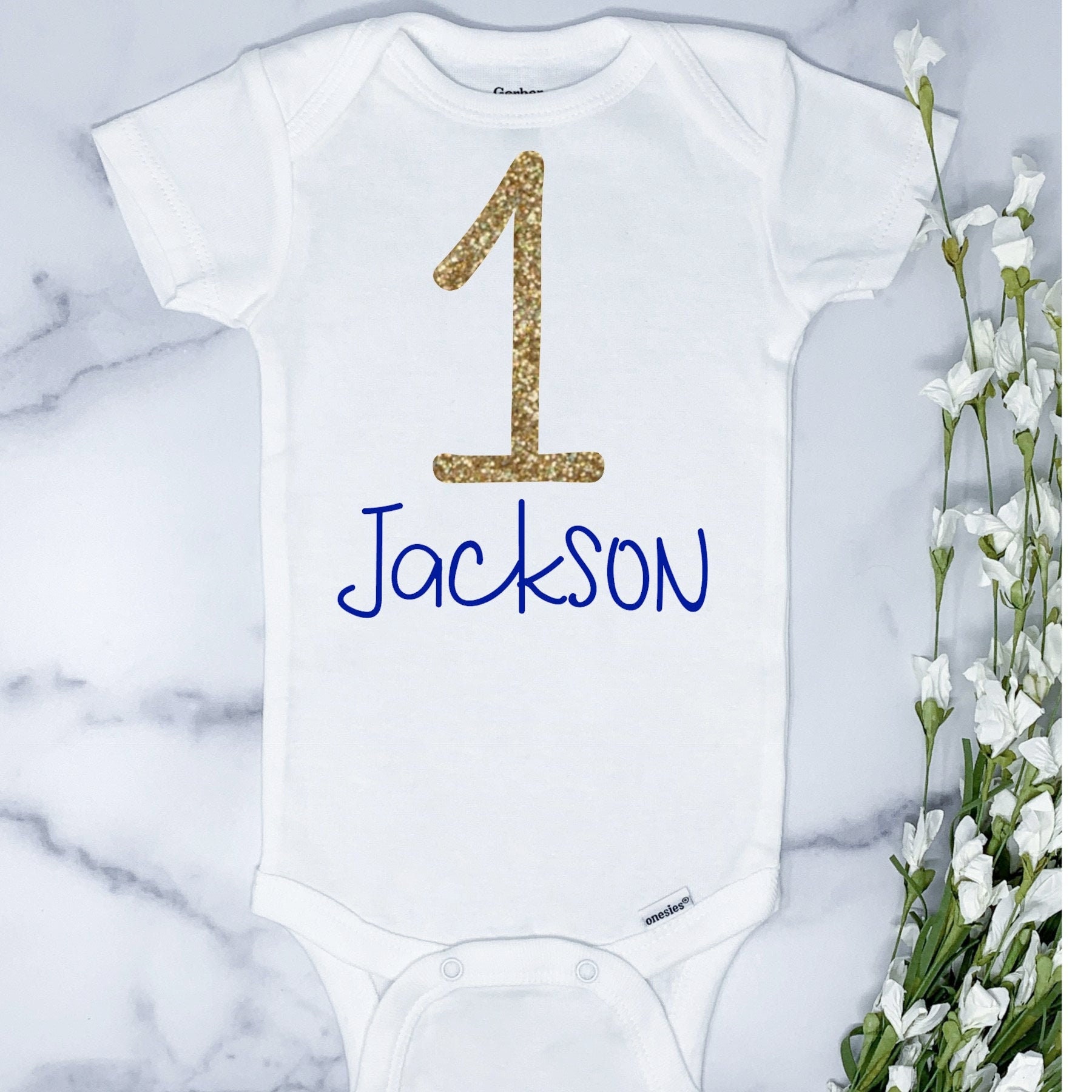 Baby Boy First Birthday Outfit Personalized Onesie 1st Etsy