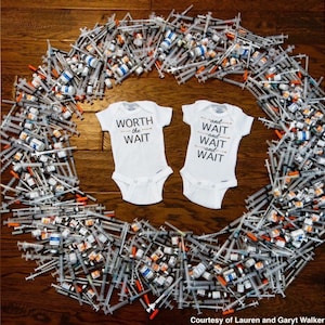 Worth The Wait, Twin Baby Girl Onesies ®, Twin Baby Shower Gift, Twin Baby Girl Gift, Twin Infant Clothing, Twin Onesies ®