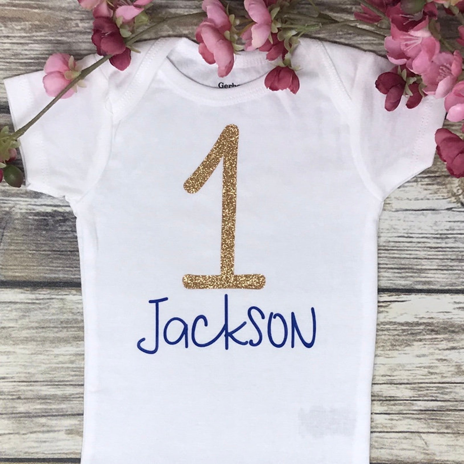 Baby Boy First Birthday Outfit Personalized Onesie 1st Etsy