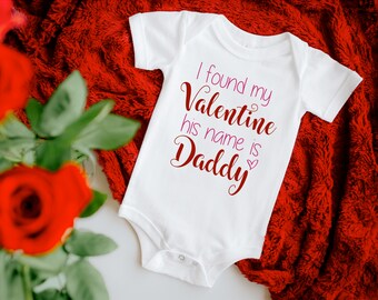 Daddy Valentines Day Onesie ®, Baby Girl Valentines Day Outfit