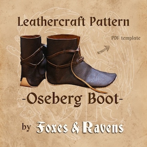 Oseberg Viking Leather Boot Digital Pattern + Video size EU36 to EU48