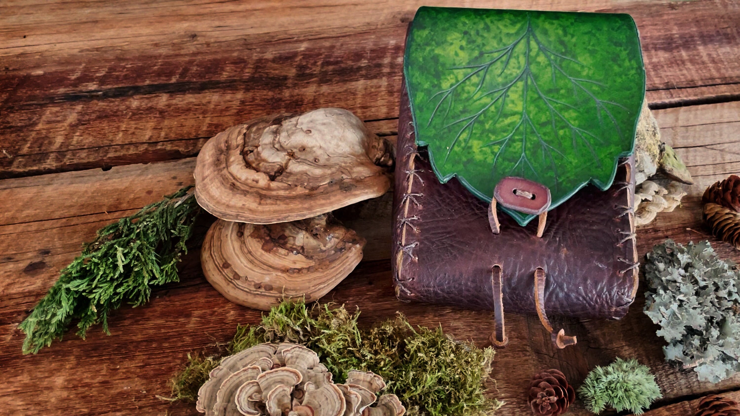 Leather Leaf Pouch Etsy