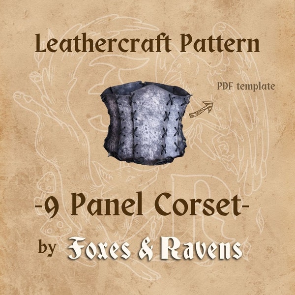 9 Panel Corset Pattern for Leather or Foam