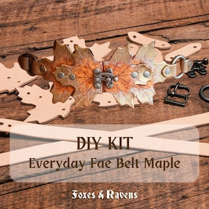 Kit de cinturón de hadas de cuero para uso diario con hojas de arce para ferias del Renacimiento, Cottagecore y moda de fantasía Fairycore