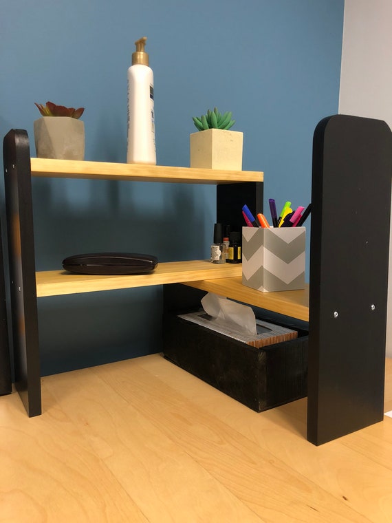 Office Shelf Desk Shelves Desk Organization Custom Wood Etsy