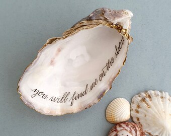 Cornish oyster shell calligraphy . coastal walks . beach combing . mermaid . wild swim . handwritten . natural eco gift . made in Cornwall .