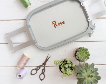 Machine embroidery font / brush script font / 1 inch / 1"