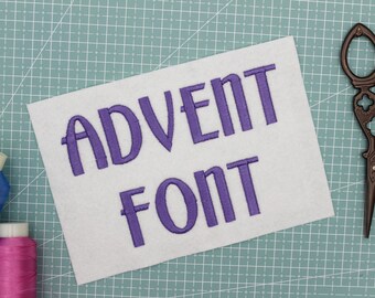 Machine embroidery font / Advent font / 1.25 inch / 1.25"