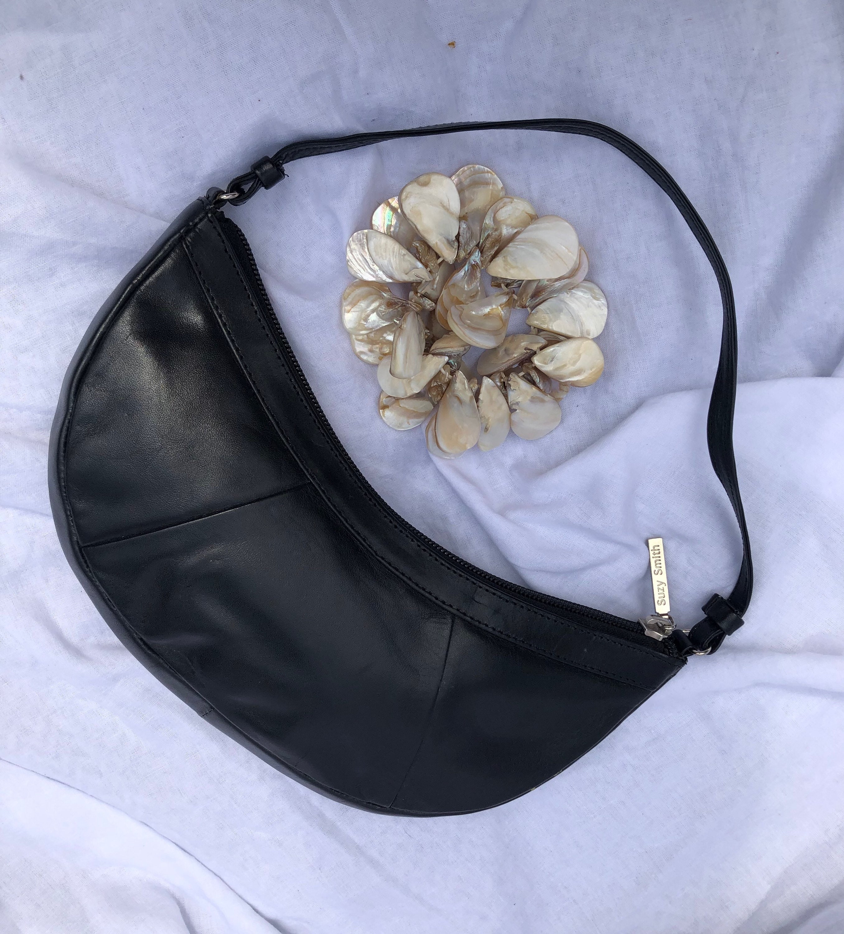 Vintage Leather Y2K Baguette Bag Black Leather Baguette Bag Etsy