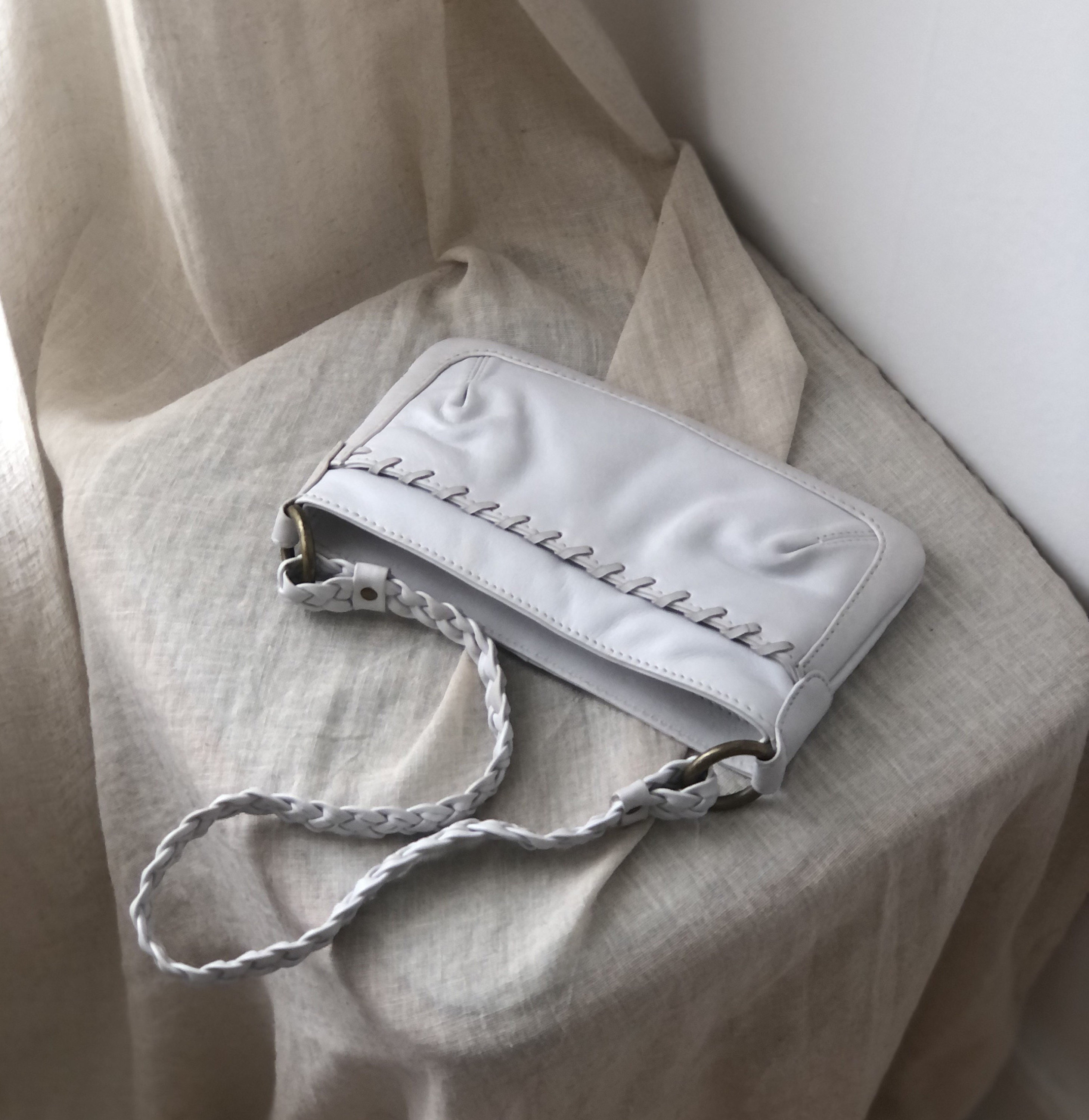 Y2K Small White Leather Shoulder Bag White Leather Handbag | Etsy