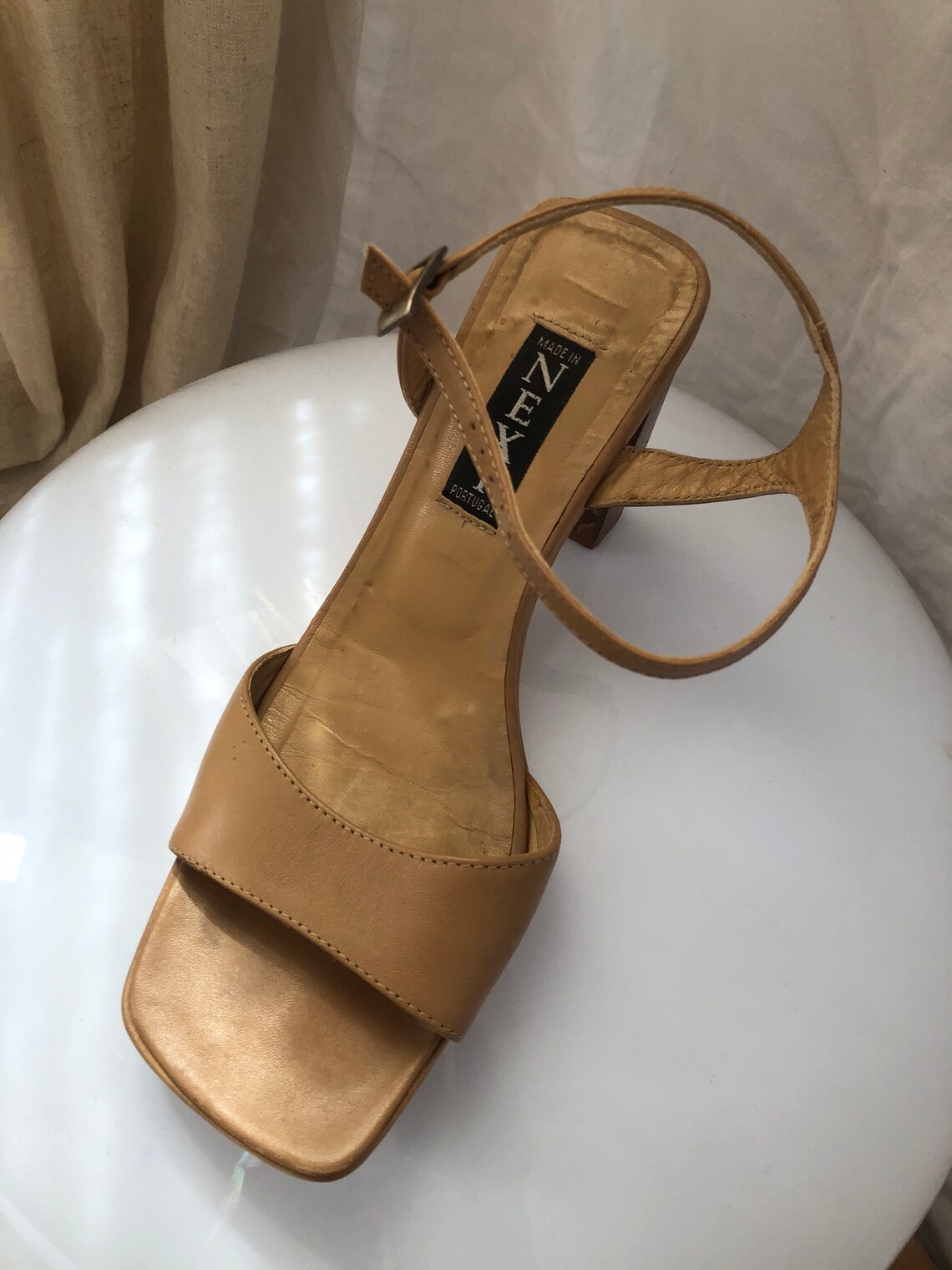 leather square toe sandals