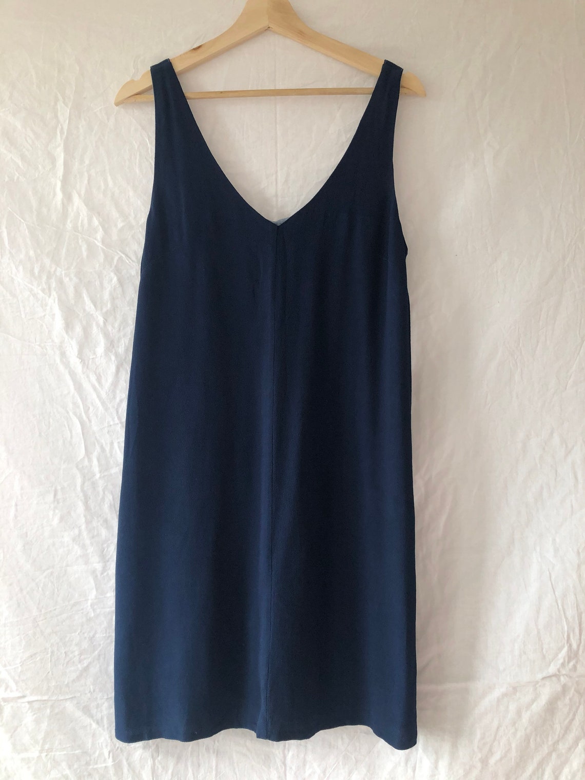 Minimalist Viscose Navy Blue Slip Dress by HUSH Size 10/M | Etsy