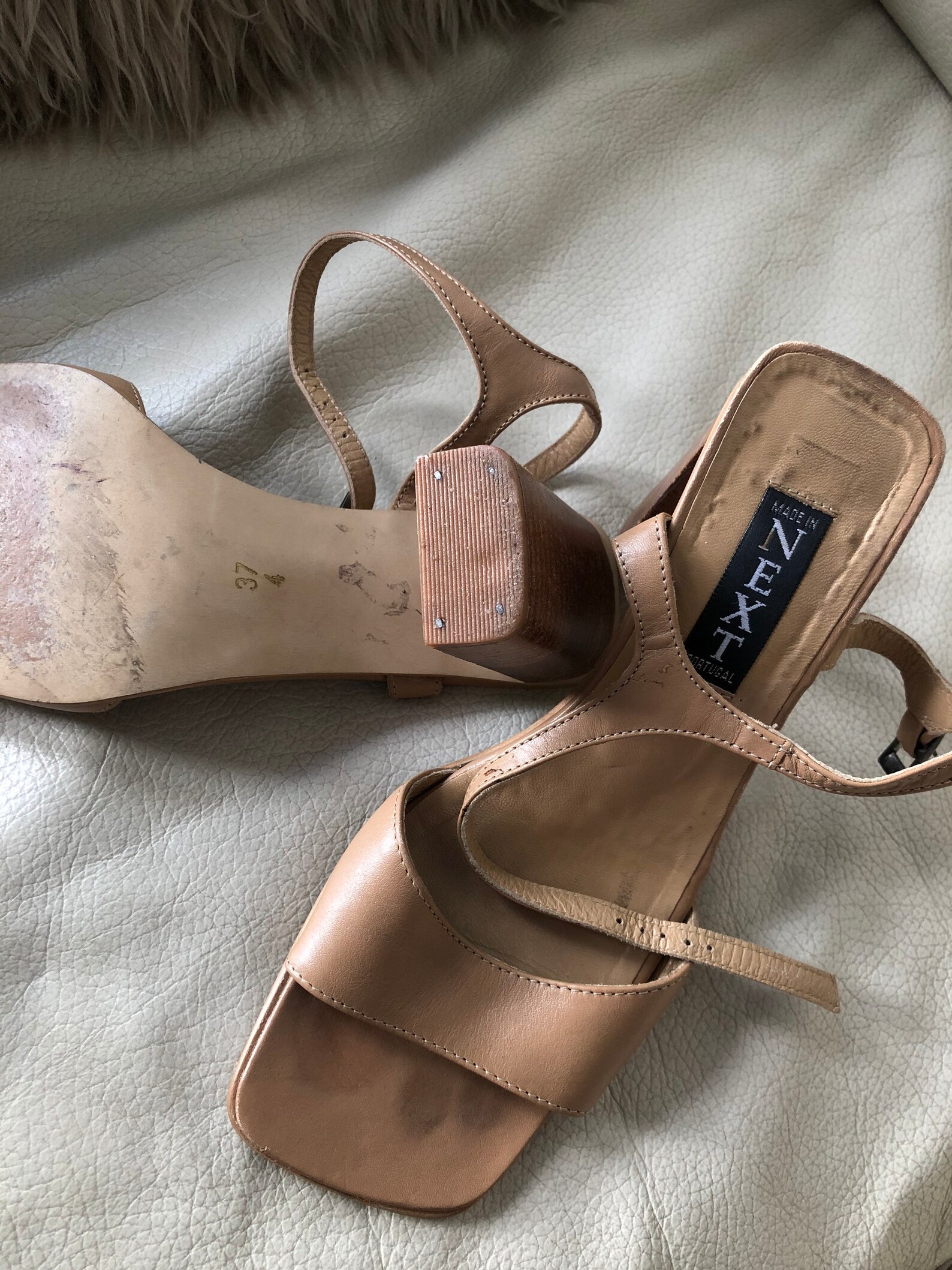 leather square toe sandals