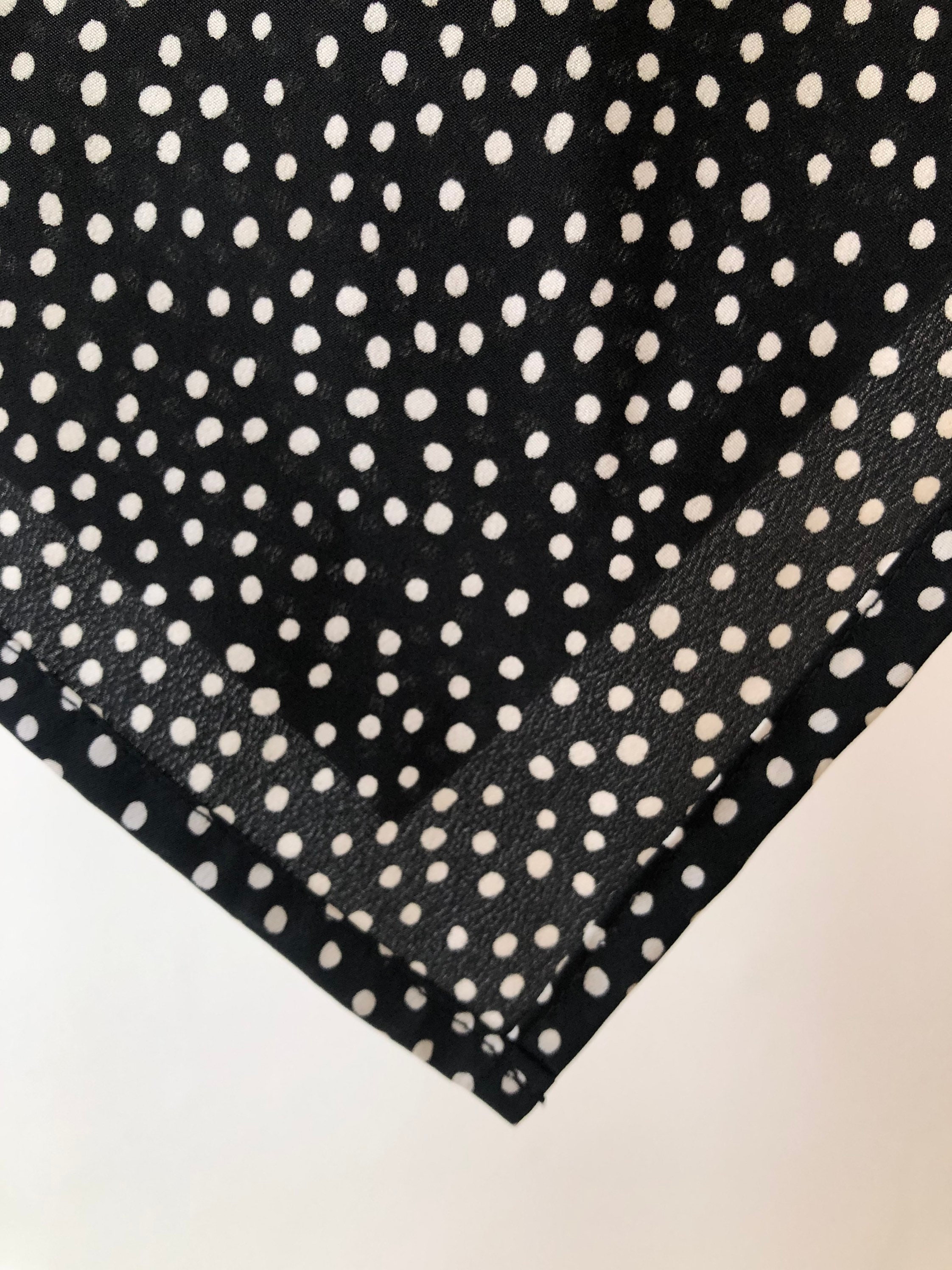 Polka Dot Handkerchief Polka Dot Scarf Black and White Polka Etsy