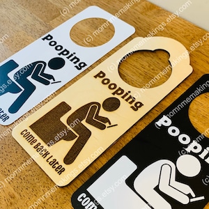 Pooping Door Tag - Come Back Later - Gag Gift