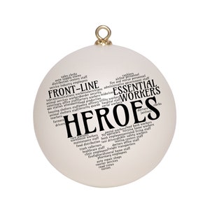 Essential and Front Line Worker Hero 2021 Christmas Ornament Keepsake with Gift Box, Thank You Remembrance Gift, Shatterproof