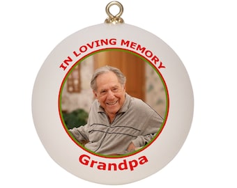 Custom in Loving Memory Memorial Christmas Ornament for Loss of Loved One, Personalized with Image and Name, Shatterproof 2021