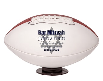 Barmitzvah Gift, Barmitzvah Favors, Bar Mitzvah Gift, Judaica, Barmitzvah Invitations, Personalized Football Gifts, Jewish Party Centerpiece