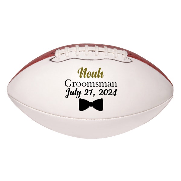 Custom Groomsmen Football Proposal Gift for Wedding Party | Customizable with Name and Wedding Date