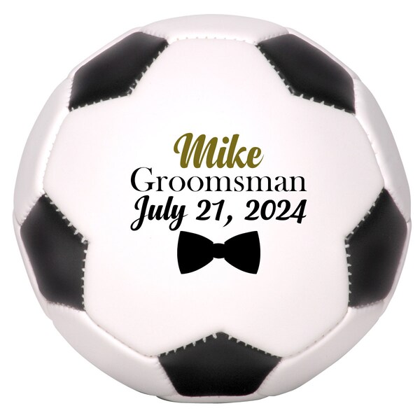 Custom Groomsmen Soccer Ball Proposal Gift for Wedding Party | Customizable with Name and Wedding Date