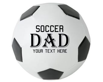 Personalized Custom Soccer Ball for Dad from Daughter, Son, Kids | Customized Soccer Ball with Name or Text Gift for Father’s Day