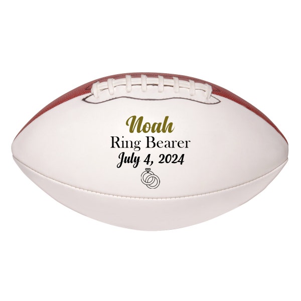 Custom Ring Bearer Football Proposal Gift for Wedding Party Ring Security | Customizable with Name and Wedding Date