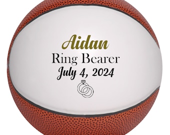 Custom Ring Bearer Basketball Proposal Gift for Wedding Party Ring Security | Customizable with Name and Wedding Date